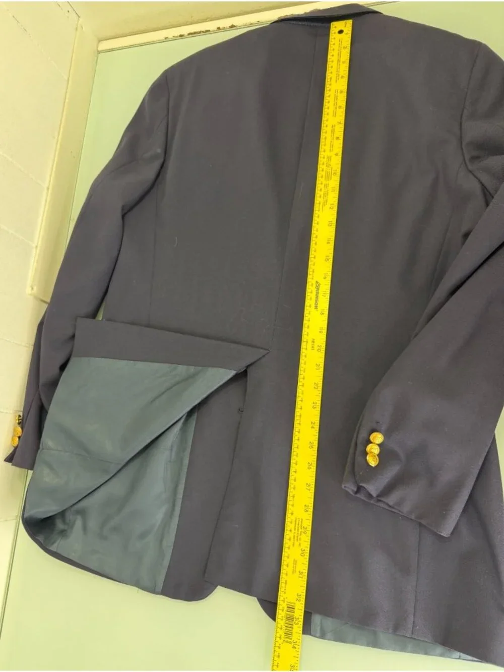 VTG Polo Ralph Lauren University Club Blazer Mens 44R Wool Navy Gold Button USA